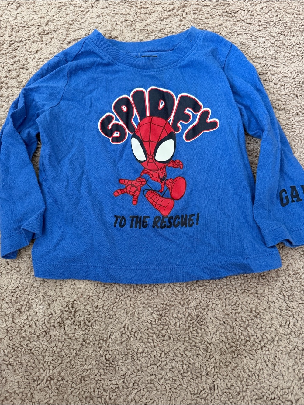GAP Blue Long Sleeve Spider-Man 'To The Rescue!' Tee
